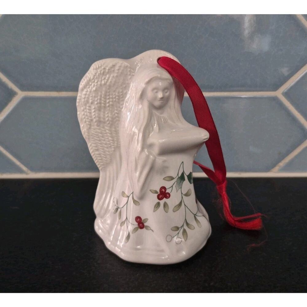 Vintage Pfaltzgraff Winter Berry Angel Christmas Ornament